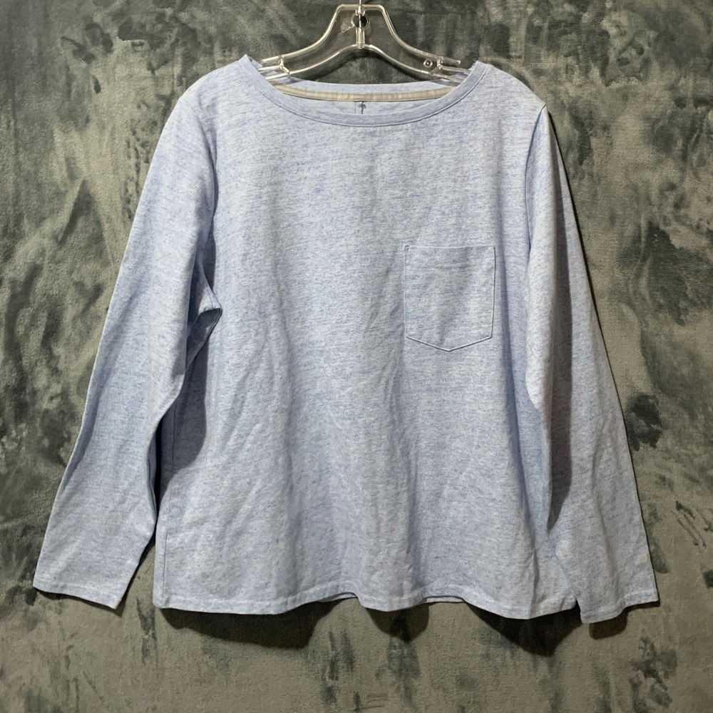 Ridgecut T-Shirt Women XL Blue Heathered Pocket Long Sleeve RC11011 EUC - Picture 2 of 15